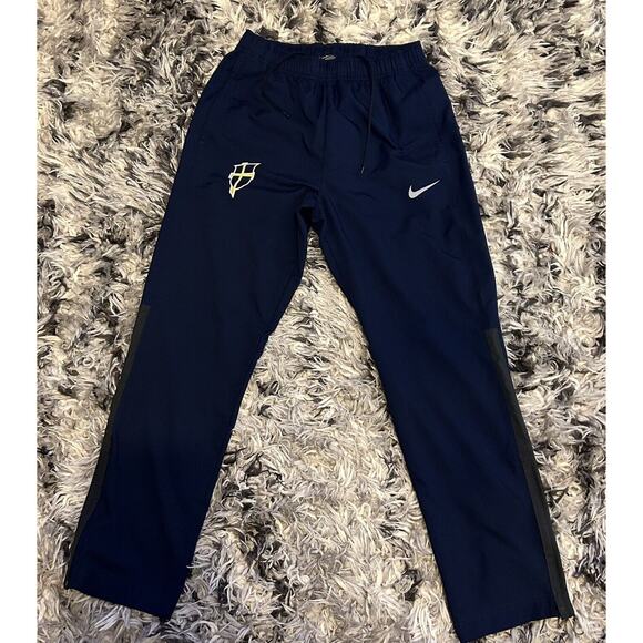 Nike Men’s Navy Blue Jesus Christ Cross Track Pants Size Medium M Sweatpants - Picture 1 of 9